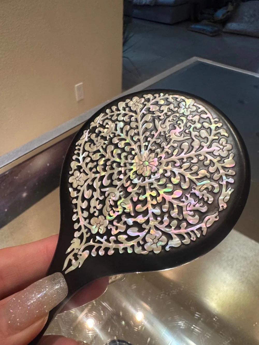 Vintage Mother Of Pearl Hand Mirror